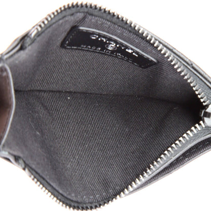 Chanel So Black Cc Zip Card Holder Quilted Lambskin