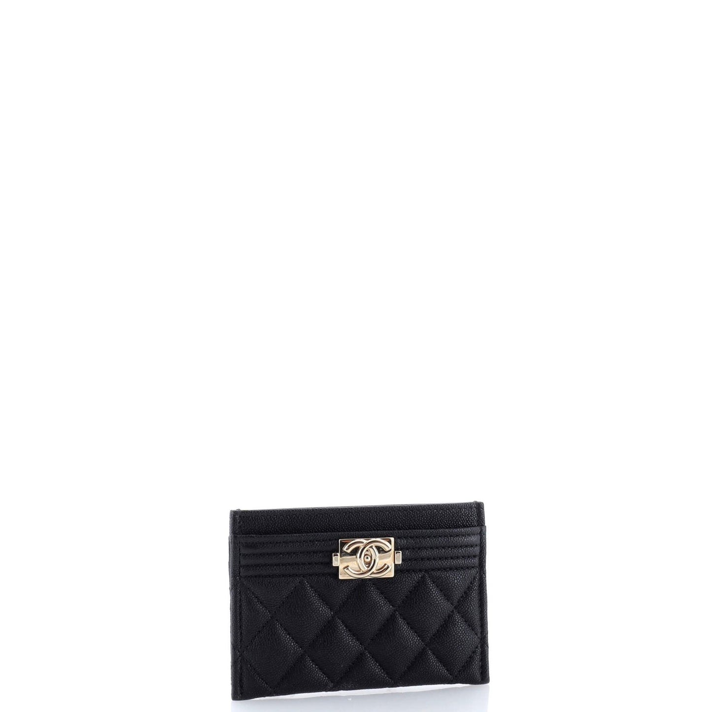 Chanel Boy Card Holder Quilted Caviar