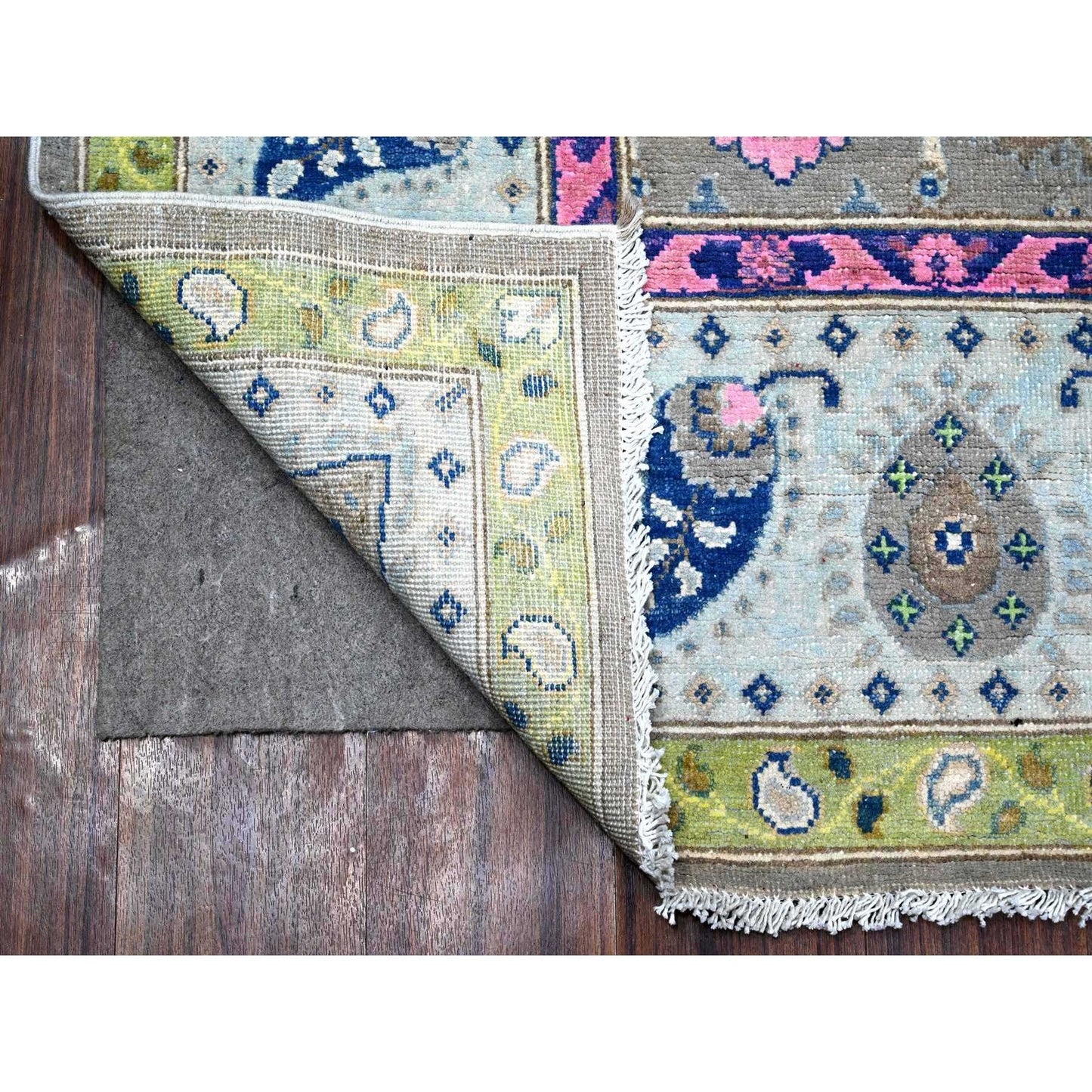 6'X8'8" Dorian Gray Colorful Fusion Kazak Organic Wool Oriental Rug