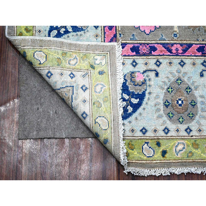 6'X8'8" Dorian Gray Colorful Fusion Kazak Organic Wool Oriental Rug