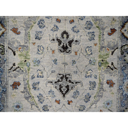 2'6"X19'9" Seraph Gray Oushak 100% Wool Hand Knotted Runner Oriental Rug