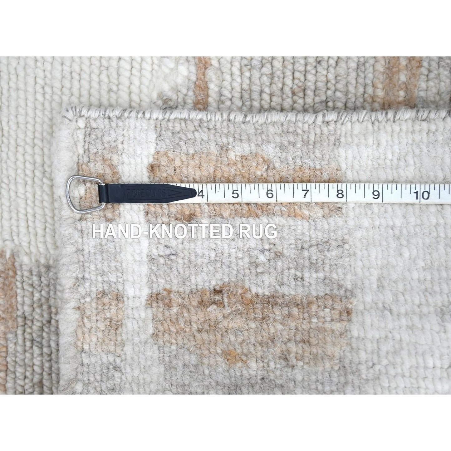 2'1"X3' Ivory Minimalist Swedish Design Flat Weave Hand Knotted Wool Rug