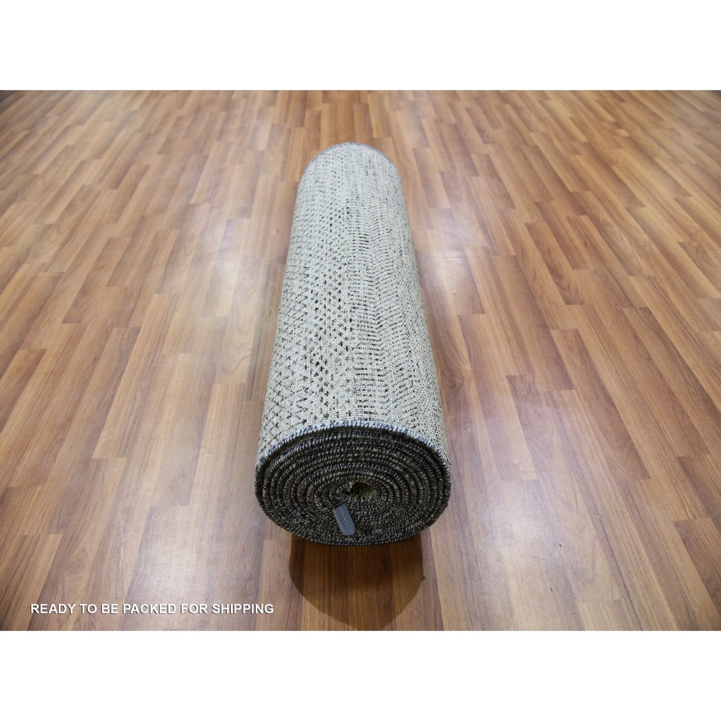 2'7"X18'4" Sabre Gray Modern Undyed Grass Wool Xl Runner Oriental Rug