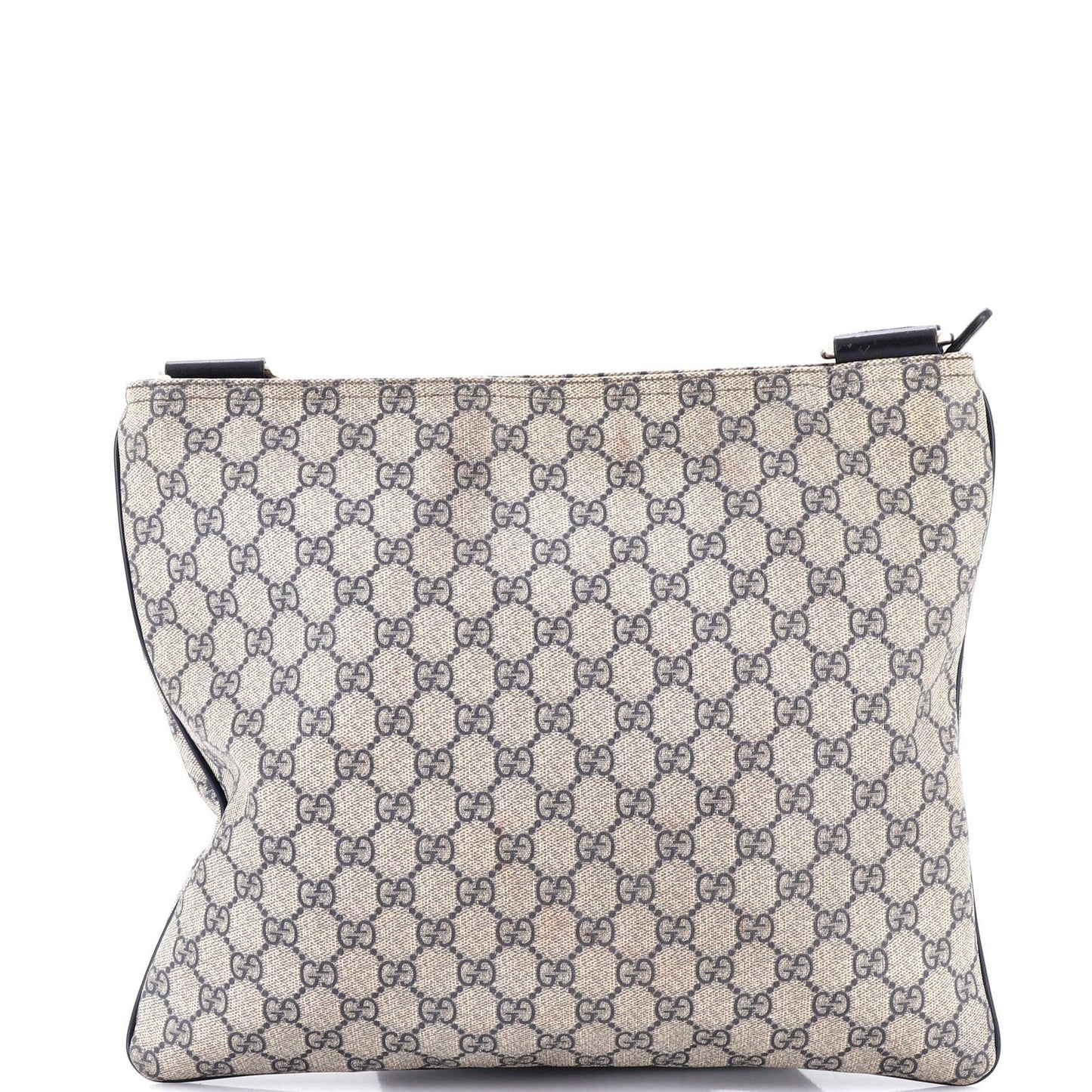 Gucci Zip Top Messenger Bag Gg Coated Canvas Large