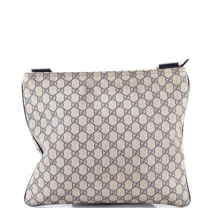 Gucci Zip Top Messenger Bag Gg Coated Canvas Large