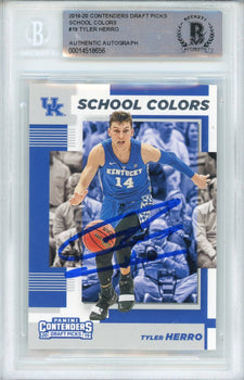 Tyler Herro Autographed 2019-20 Panini Contenders Draft Picks School Colors Rook