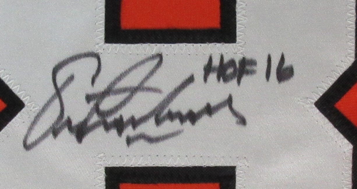 Eric Lindros Hof Autographed/Inscr Orange Custom Hockey Jersey Flyers Jsa 180947