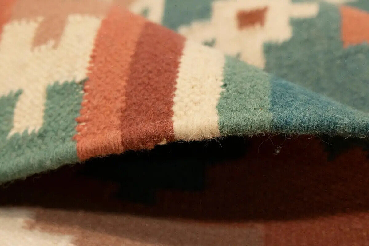 Geometric Dhurrie Rug Reversible Flat-Weave