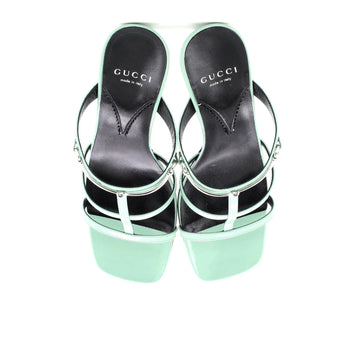 Gucci Women'S Horsebit Cage Heeled Sandals Leather