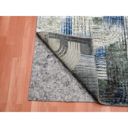 4'X6'1" The Intertwined Passage Silk With Textured Wool Hand Knotted Rug