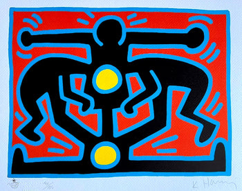 Keith Haring Lithograph From A Painting 'Coa Signed In Pen' Hand Numbered