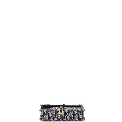 Christian Dior Saddle Chain Clutch Oblique Canvas