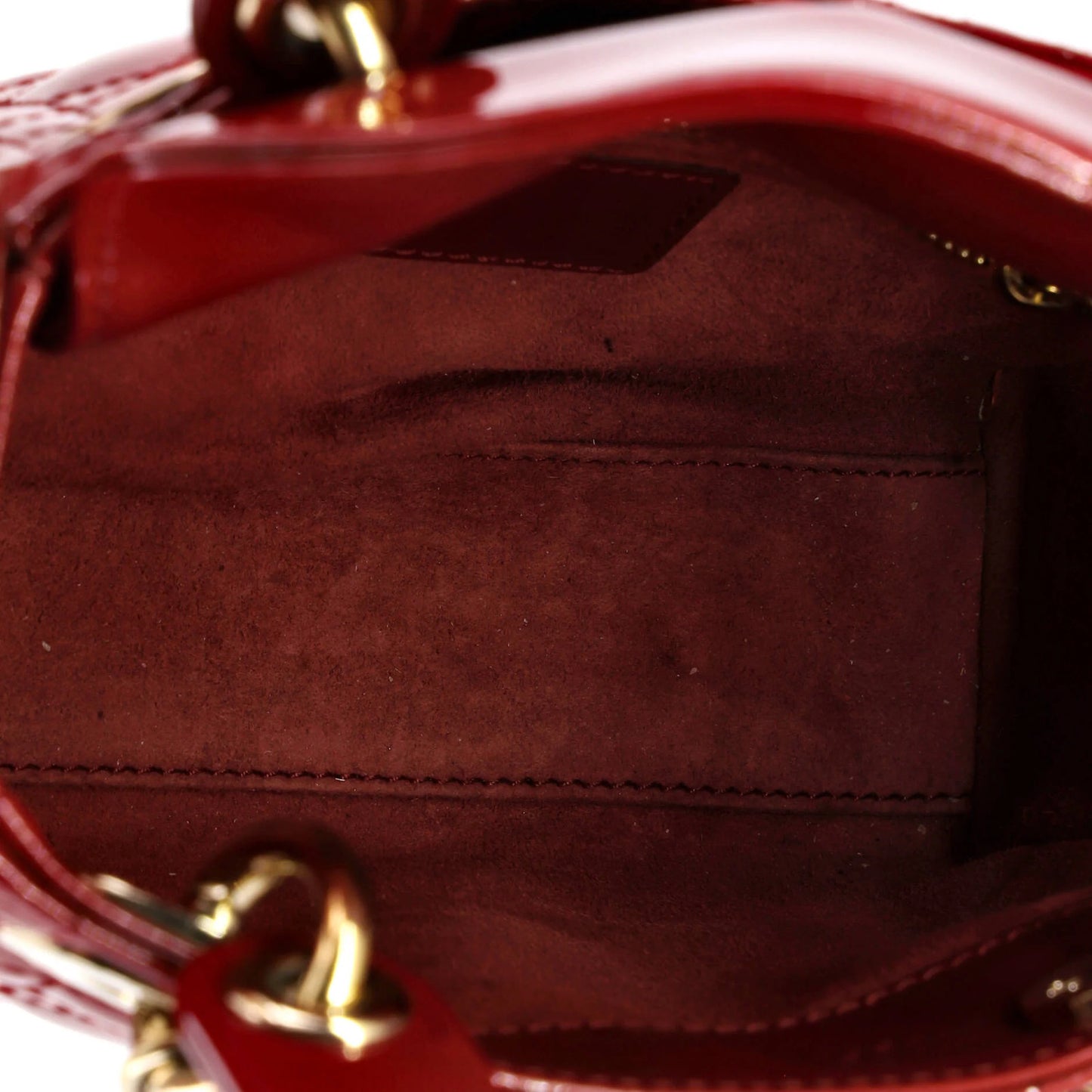 Christian Dior Lady Dior Chain Bag Cannage Quilt Patent Mini