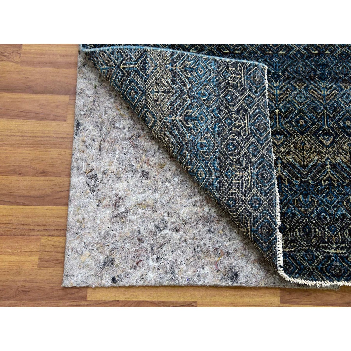 2'5"X12' Blue Kohinoor Herrita Design 100% Wool Hand Knotted Runner Rug