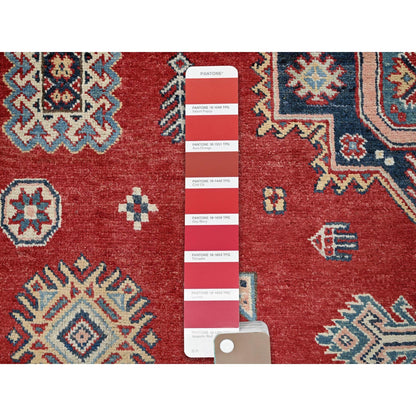 6'X9' Red Afghan Special Kazak Medallions Design 100% Wool Hand Knotted Rug