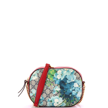 Gucci Chain Crossbody Bag Blooms Print Gg Coated Canvas Mini