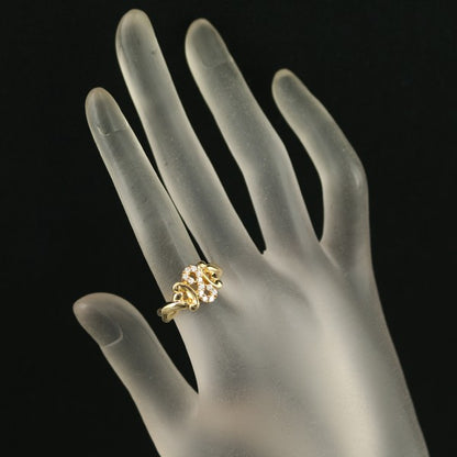 Celine Ring Diamond 0.21Ct Us6.5 18K 750 Yellow Gold