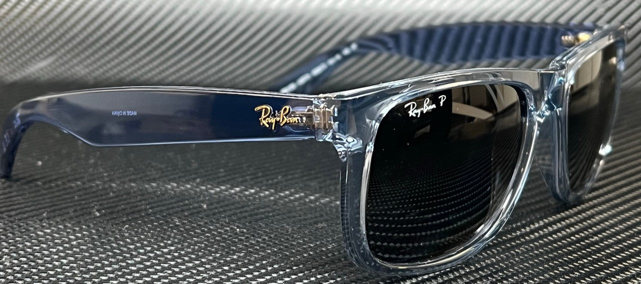 RAY BAN RB4165 6596T3 Transparent Blue Grey Polarized Men's 55 mm Sunglasses