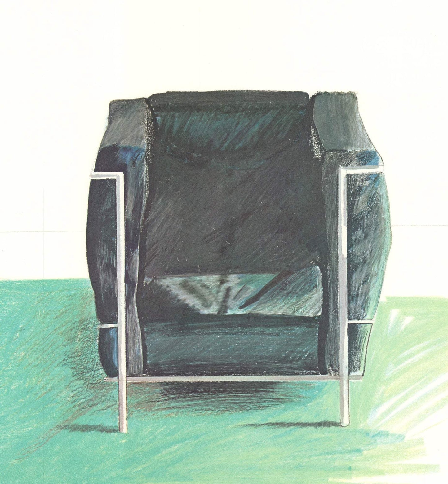 David Hockney Corbusier Chair And Rug (Sm) " Poster Pop Art Gray