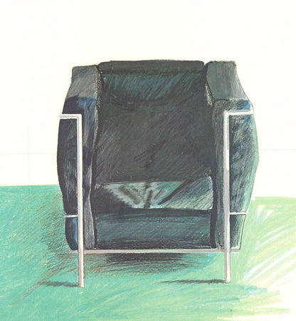 David Hockney Corbusier Chair And Rug (Sm) " Poster Pop Art Gray