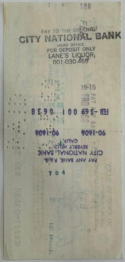 1969 Jo Anne Worley Autographed Check February 1