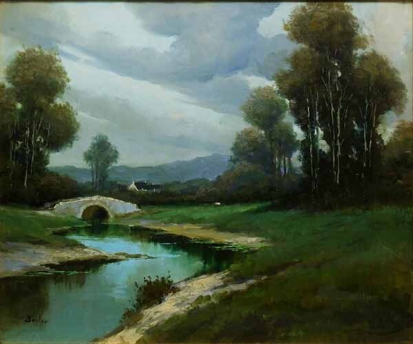 Jean Becker Original Oil Painting On Canvas French Landscape Signed Large