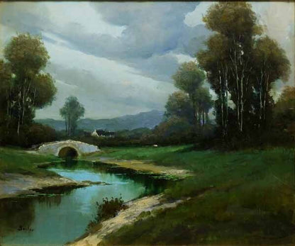 Jean Becker Original Oil Painting On Canvas French Landscape Signed Large