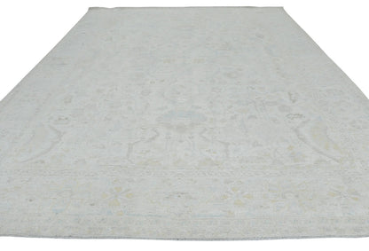 Handspun Wool Oushak Rug Muted Floral Design Bedroom Oriental Carpet 9X12 ft