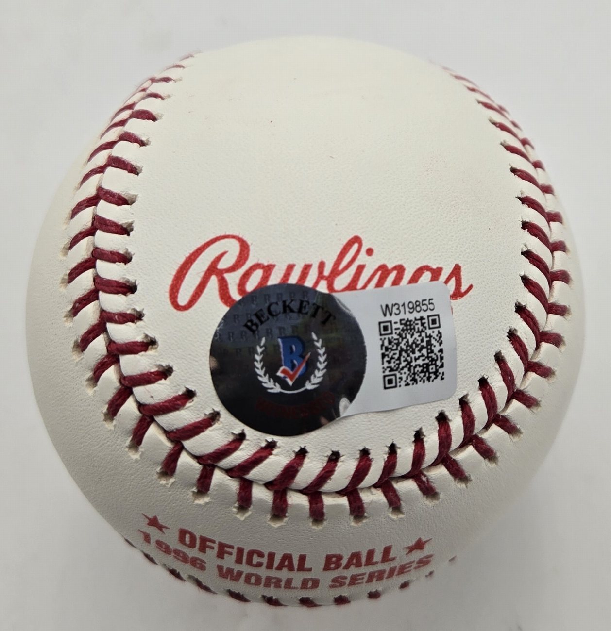 Jorge Posada Autographed 1996 World Series Baseball Ny Yankees Beckett 176932