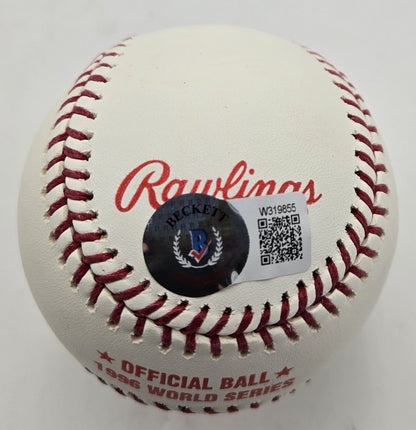 Jorge Posada Autographed 1996 World Series Baseball Ny Yankees Beckett 176932