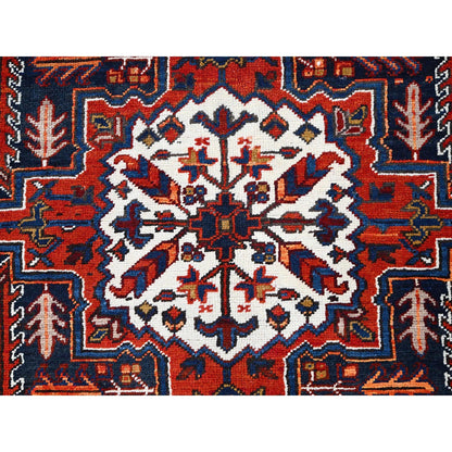 8'5"X10'9" Red Pure Wool Hand Knotted Semi Antique Zoroastrian Heris Rug