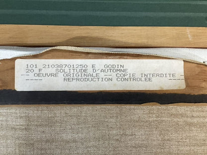 Jean Godin "Solitude Dautomne" Original Oil Painting On Canvas Signed 20F