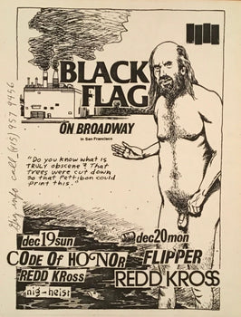 Black Flag Vintage Concert Poster On Broadway