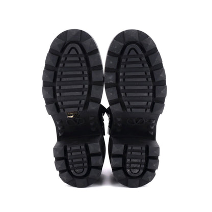 Valentino Garavani Women'S Roman Stud Combat Ankle Boots Leather