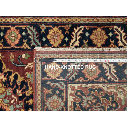 2'8"X12' Red Antiqued Saroogh Re-Creation Wool Hand Knotted Runner Rug