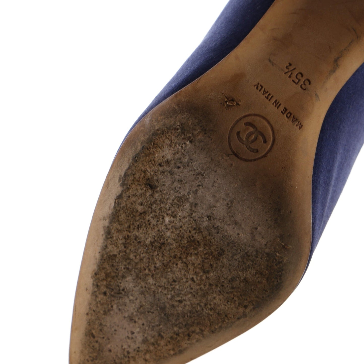 Chanel Women'S Pointed Toe Pumps Satin And Lucite