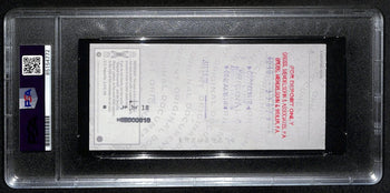 Johnny Unitas Hof Signed/Auto 2001 Bank Check Colts Psa/Dna Mint 9 192613