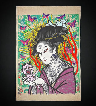 Izumonster  X Hand_Of_Grave Ukiyo-E Hand-Printed Original Silkscreen Print