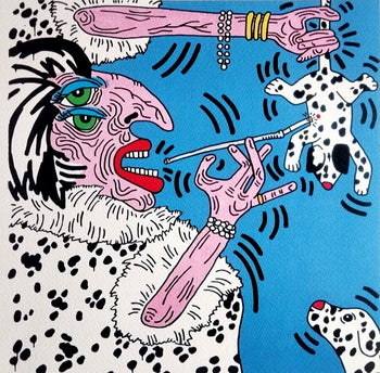 Keith Haring 'Cruella' Signed Coa Lithograph Hand