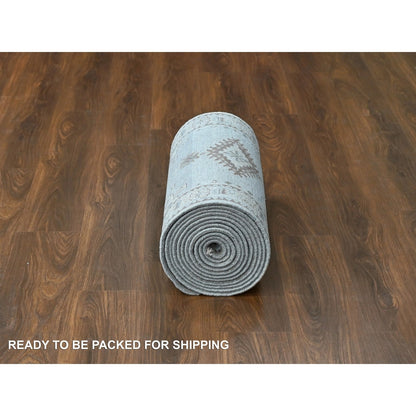 2'9"X18' Gray Wool Handknotted Zoroastrian Village Inspired Xl Runner Rug