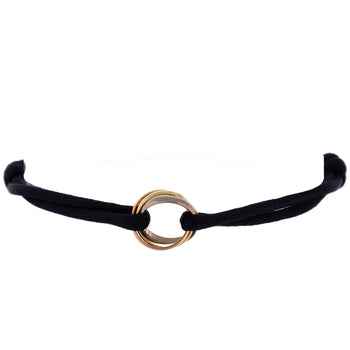 Cartier Trinity On Cord Bracelet Silk Cord With 18K Tricolor Gold