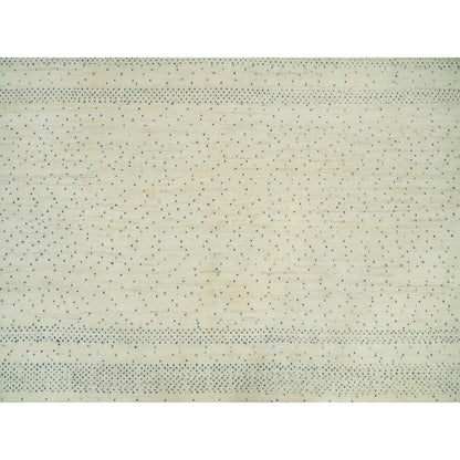 9'X12'1" Toque White Gabbeh Tree All Wool Hand Knotted Oriental Rug