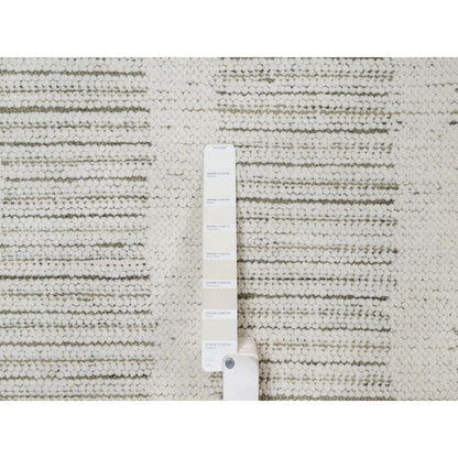 10'X14'1" Ivory Flat Weave With Pile Rug Undyed Natural Wool Hand Woven