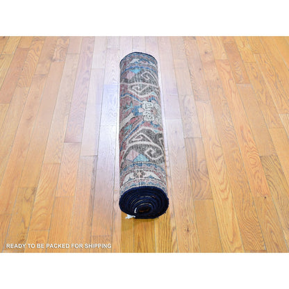 3'5"X9'7" New Farsian Baktiarjoon With Deer Figurines Handmade Runner Rug
