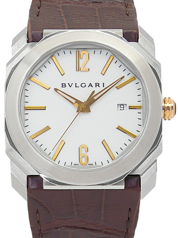 Bvlgari Octo Bgo41S White Automatic Band Size 17.5Cm Men'S Used Watch #61016