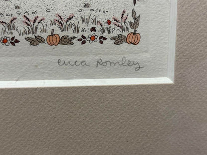 Cuca Romley "Pumpkin Harvest" Lithograph Signed Limited 103/175 Framed