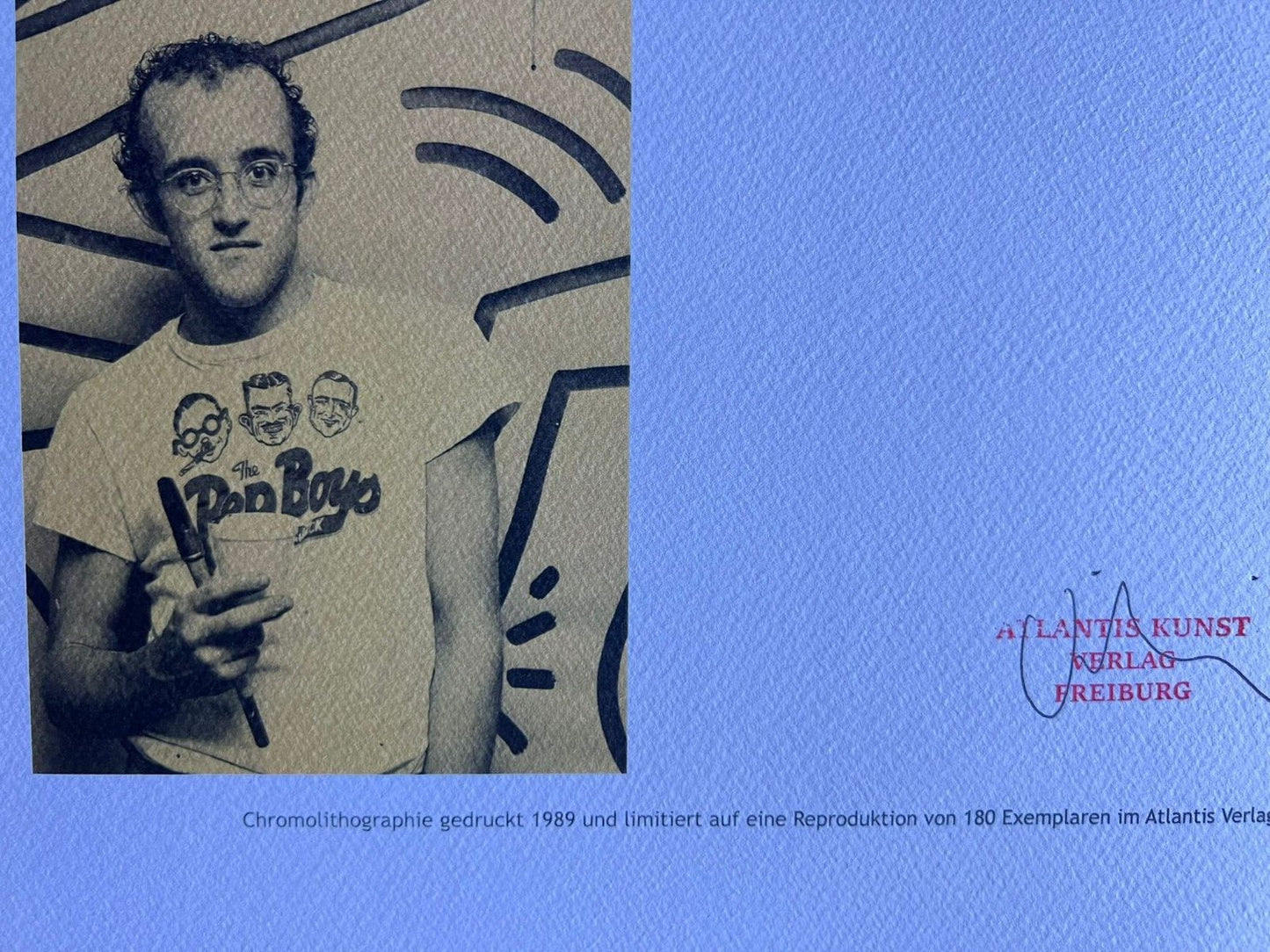 Keith Haring Lithograph Coa ''Dancing'' Signed Op Numbered By Hand