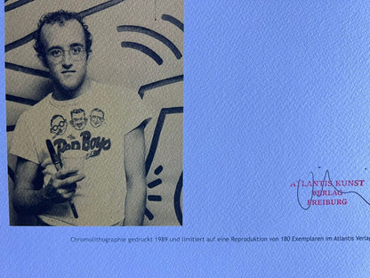 Keith Haring Lithograph Coa ''Dancing'' Signed Op Numbered By Hand