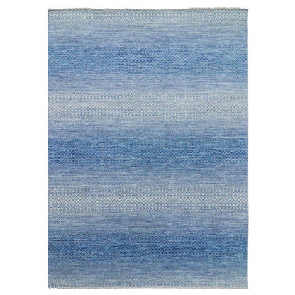 10'1"X14' Blue Chiaroscuro Collection Wool Hand Knotted Oriental Rug