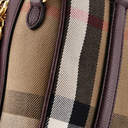 Burberry Alchester Convertible Satchel House Check Canvas Small